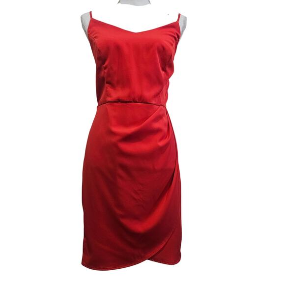 Laundry By Shelli Segal Dresses & Skirts - Laundry by Shelli Segal Red Satin Wrap Dress Size 10
